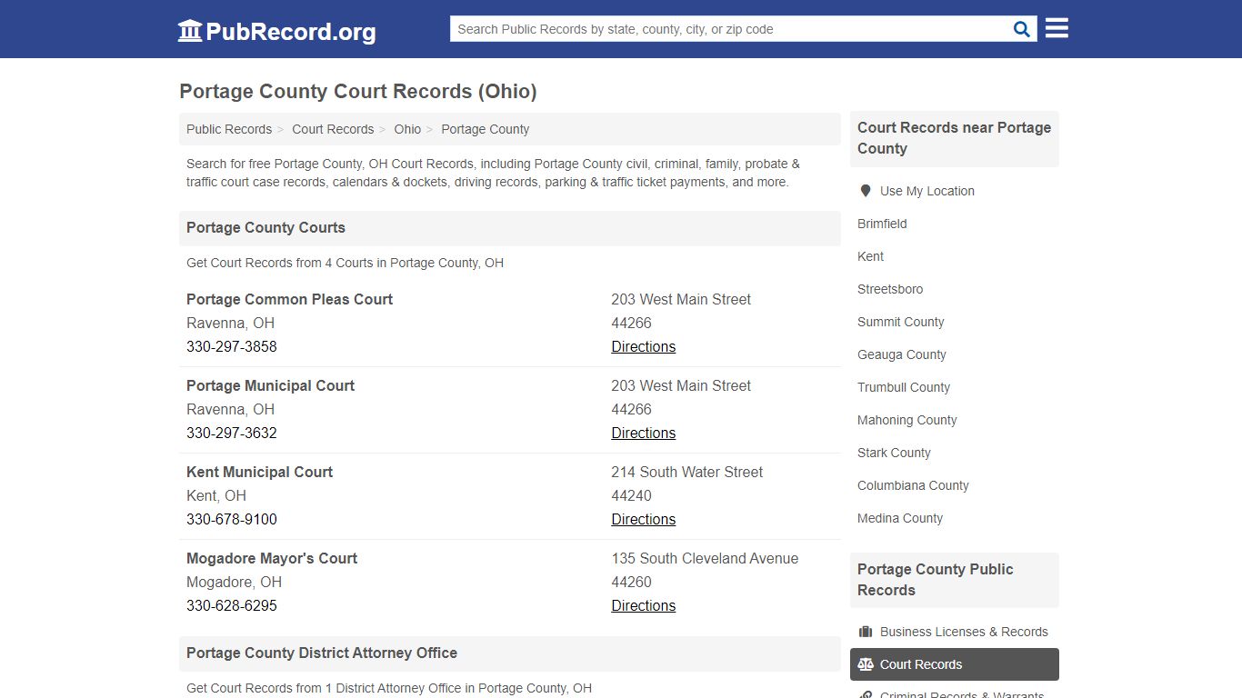 Free Portage County Court Records (Ohio Court Records) - PubRecord.org